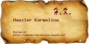 Haszler Karmelina névjegykártya